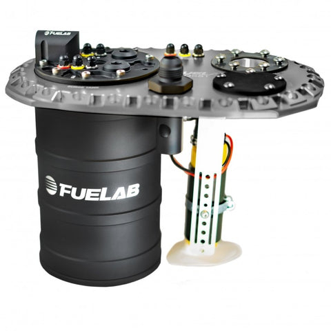 Fuelab Quick Service Surge Tank w/49442 Lift Pump & Dual 500LPH Brushed Pumps w/Controller -Titanium