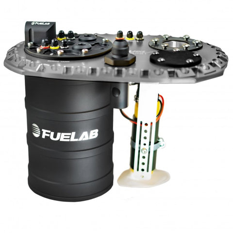 Fuelab Quick Service Surge Tank w/49614 Lift Pump & Dual 500LPH Brushed Pumps w/Controller -Titanium