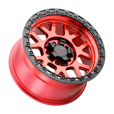 Weld Off-Road W133 17X9 Cinch 5X114.3 5X127 ET-12 BS4.50 Candy Red / Satin Black Ring 78.1
