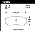 Hawk Performance Alcon/AP Racing 17mm ER-1 Motorsport Brake Pads