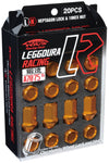 Project Kics 12x1.50 Leggdura Racing Lug Nuts - Yellow Gold w/Laser Logo (20 Pcs)