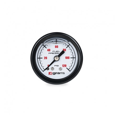 Grams Performance Universal 0-120 PSI Fuel Pressure Guage - White Face