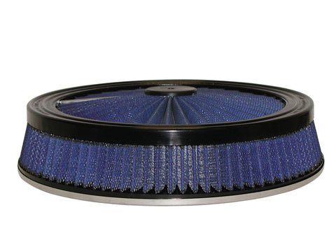 aFe MagnumFLOW Air Filters Round Racing P5R A/F TOP Racer 14D x 3H (Blk/Blue)