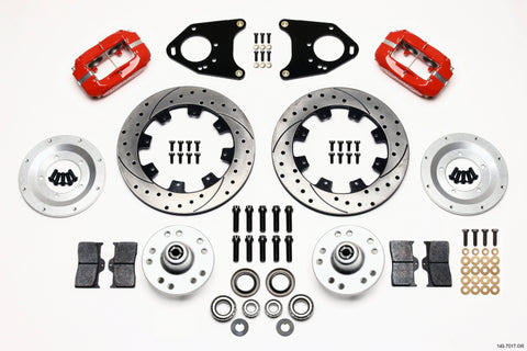 Wilwood Forged Dynalite Front Kit 12.19in Drilled Red 71-80 Pinto/Mustang II Disc & Drum