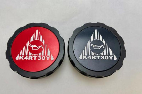 Kartboy Oil Cap V2 - Anodized Aluminum Center w/ Laser Engraved Kartboy Nuke Logo