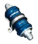 Fuelab 818 In-Line Fuel Filter Standard -10AN In/Out 6 Micron Fiberglass - Blue