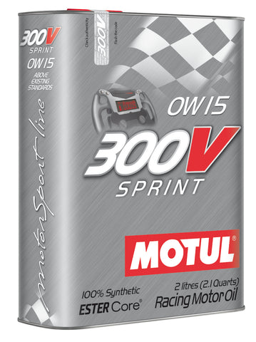 Motul 2L Synthetic-ester Racing Oil 300V SPRINT 0W15 - Single