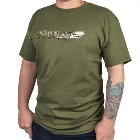 Skunk2 Camo T-Shirt Military Green - L