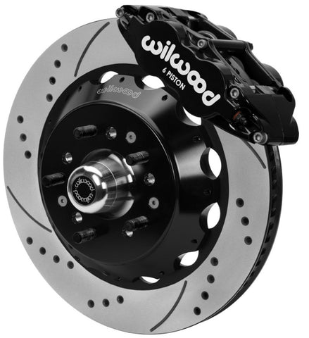 Wilwood 70-81 FBody/75-79 A&XBody FNSL6R Frt BBK 14in D/S Rtr Blk Calipers Use w/ Pro Drop Spindle